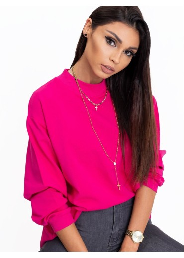 Fuchsiovo ružová oversize mikina