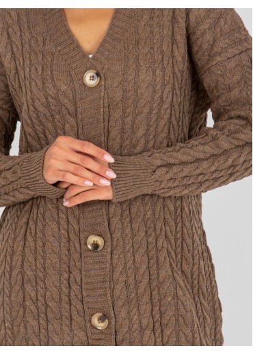 Hnedý sveter na gombíky