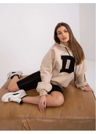 Béžovo hnedá mikina s kapucňou