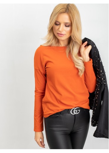 Oranžové basic tričko s dlhým rukávom