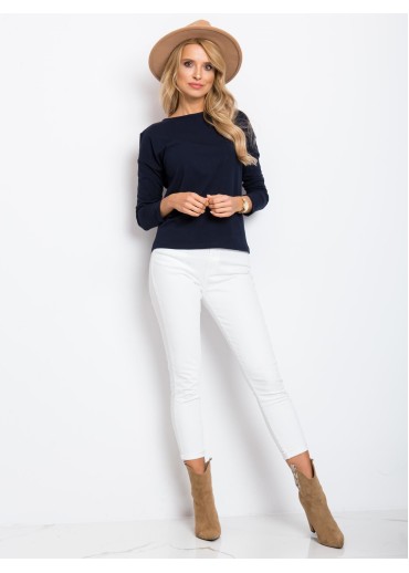 Modré basic tričko s dlhým rukávom