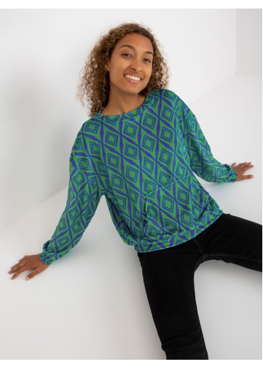 Zelená vzorovaná mikina