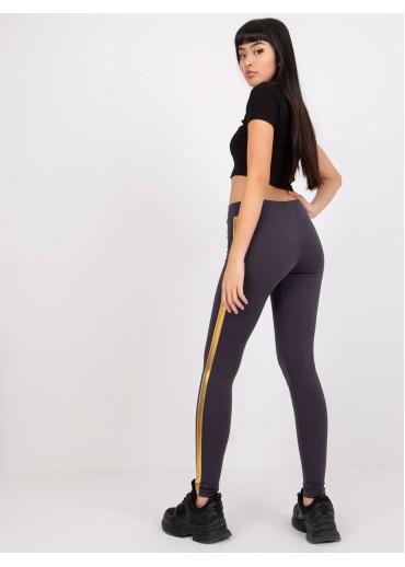 Grafitovo sivé legíny s lampasmi