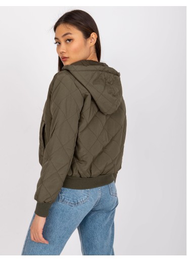 Khaki zelená krátka prechodná bunda