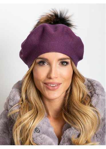 Fialová čiapka - baretka