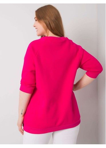 Fuchsiovo ružová pohodlná mikina