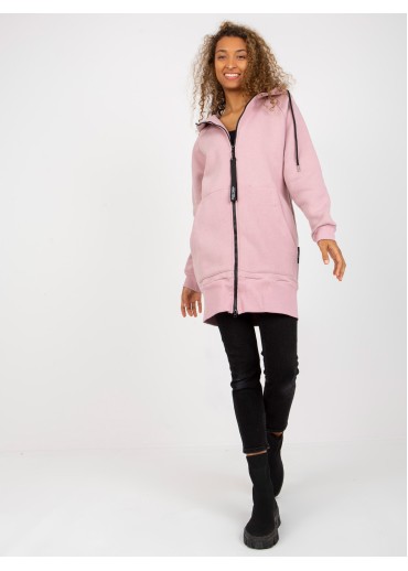 Tmavopúdrovo ružová predĺžená mikina