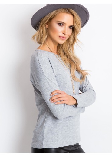 Sivé basic tričko s dlhým rukávom