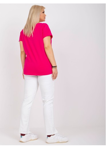Fuchsiovo ružové plus size tričko