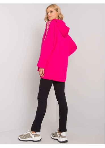Fuchsiovo ružová mikina s kapucňou