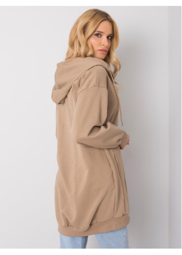 Hnedá predĺžená mikina