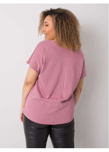 Tmavopúdrovo ružové plus size tričko