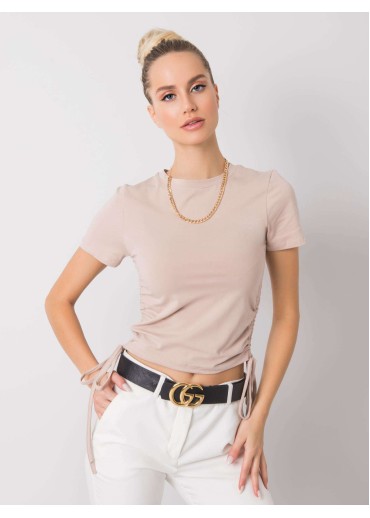 Béžovo hnedé crop top tričko