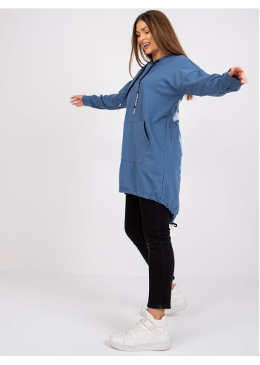 Svetlomodrá predĺžená mikina