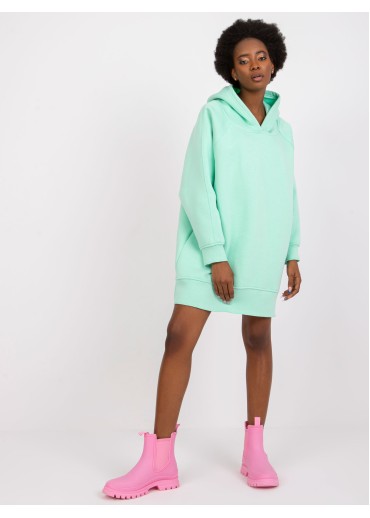 Mätovo zelená mikinová tunika