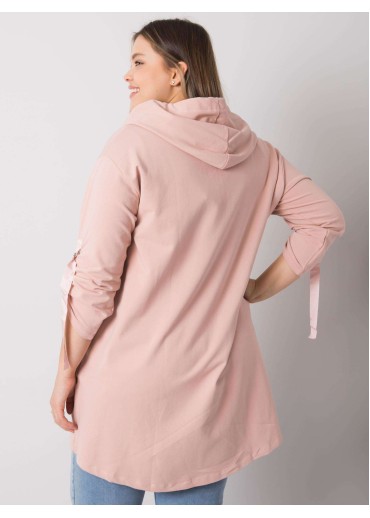 Tmavopúdrovo ružová mikina s kapucňou