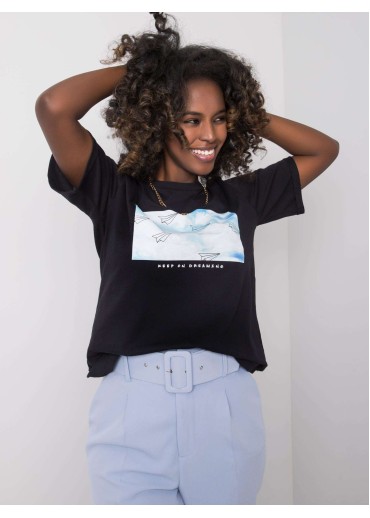 Čierne bavlnené tričko