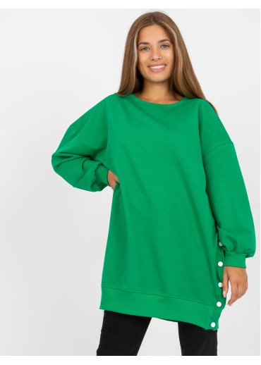 Zelená mikinová tunika