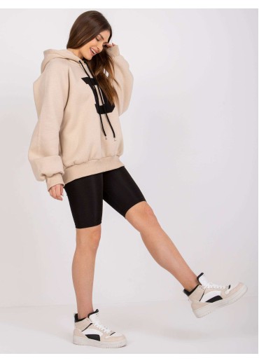 Béžovo hnedá mikina s kapucňou