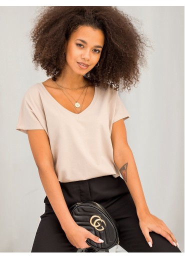 Béžovo hnedé basic tričko