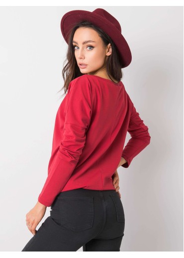 Bordovo červené tričko s dlhým rukávom