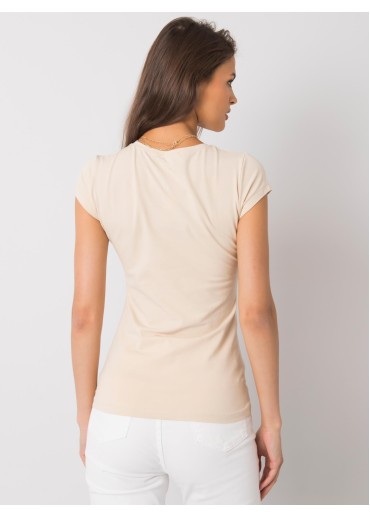 Béžovo hnedé bavlnené tričko