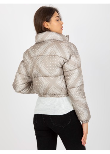 Béžovo hnedá krátka bunda