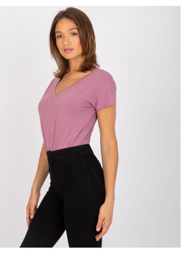 Tmavopúdrovo ružové basic tričko