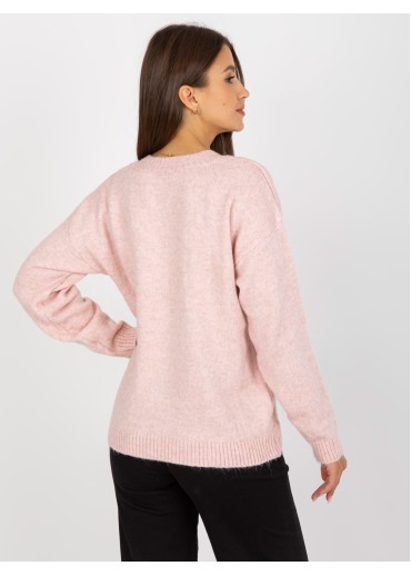 Púdrovo ružový pulóver