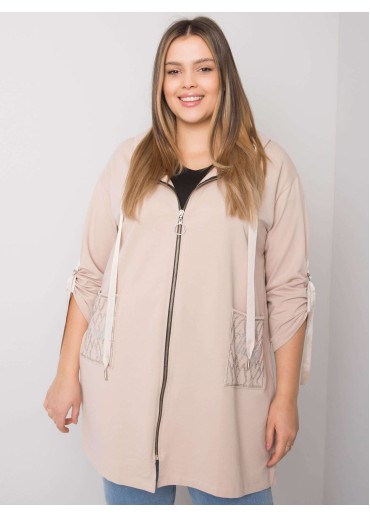 Béžovo hnedá mikina s kapucňou