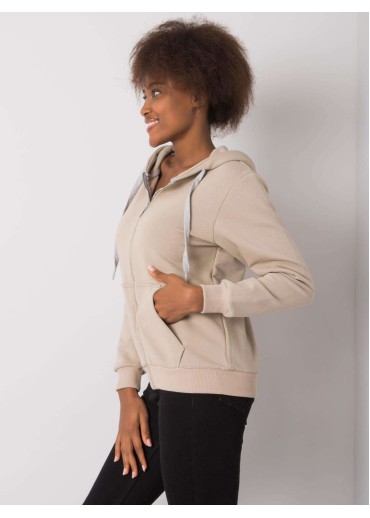 Béžovo hnedá basic mikina