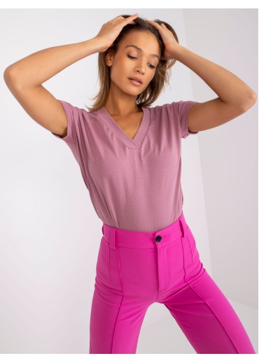 Tmavopúdrovo ružové basic tričko