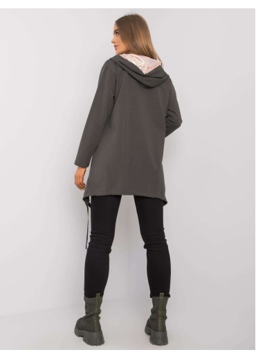 Tmavozelená asymetrická mikina