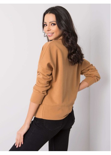 Karamelovo hnedá bavlnená mikina