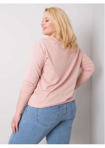 Tmavopúdrovo ružové tričko s 3/4 rukávom