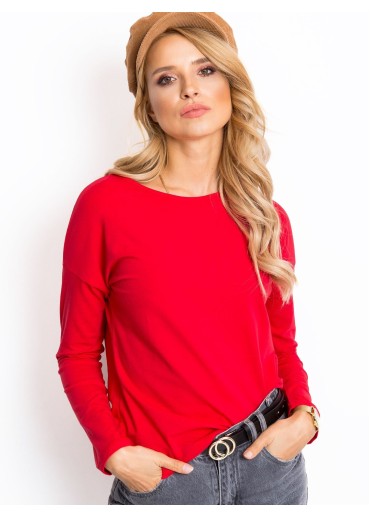 Červené basic tričko s dlhým rukávom