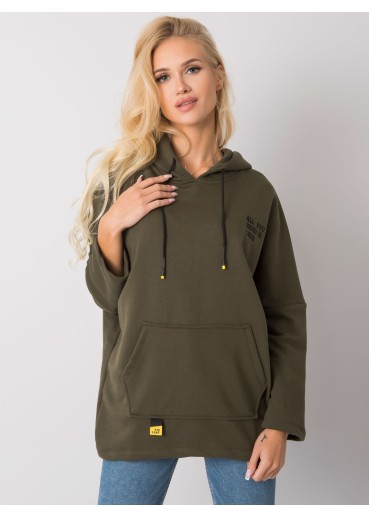 Khaki zelená mikina s kapucňou