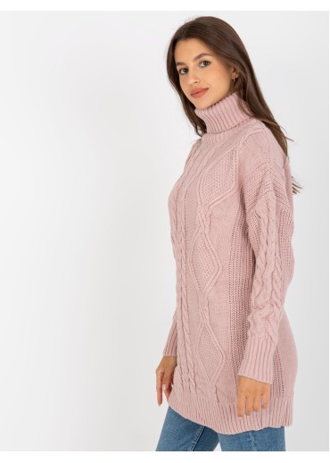 Púdrovo ružový dlhý rolák