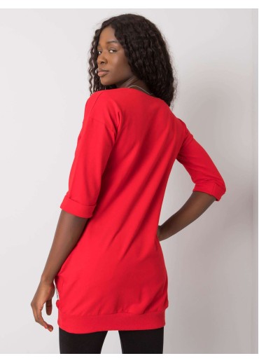 Červená predĺžená mikina