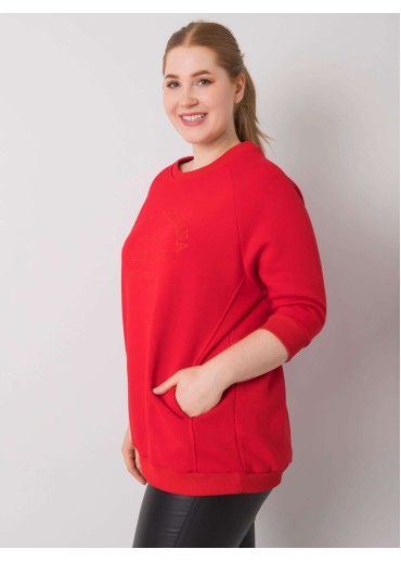 Červená pohodlná mikina