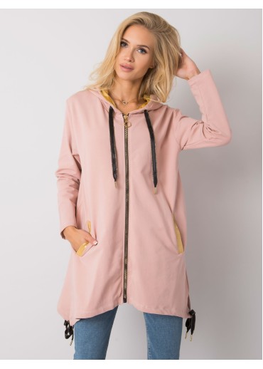 Tmavopúdrovo ružová asymetrická mikina