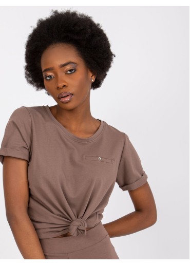 Béžovo hnedé basic tričko