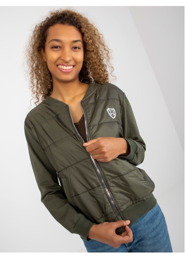 Khaki zelená mikina na zips