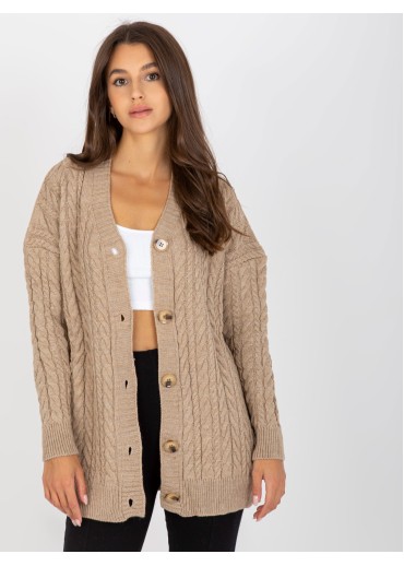 Béžovo hnedý sveter na gombíky
