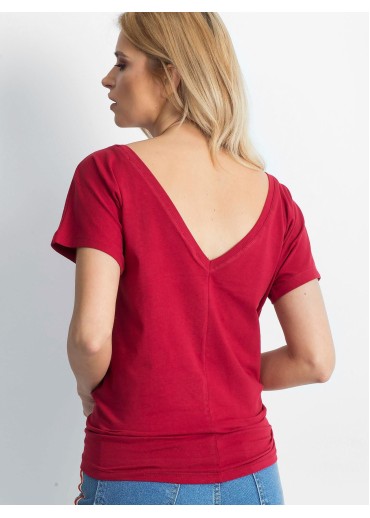 Bordovo červené basic tričko