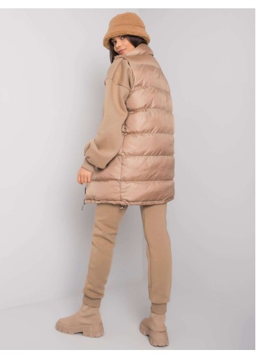 Béžovo hnedá tepláková súprava s vestou