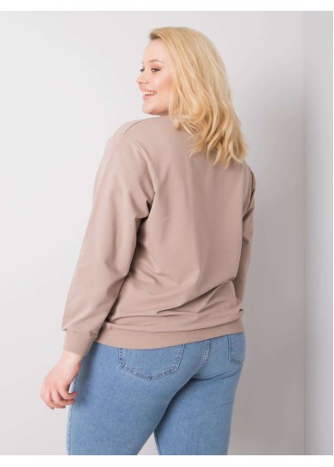 Béžovo hnedá bavlnená mikina