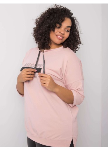 Púdrovo ružové tričko s 3/4 rukávom