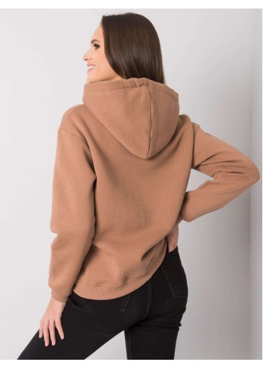 Hnedá basic mikina s kapucňou