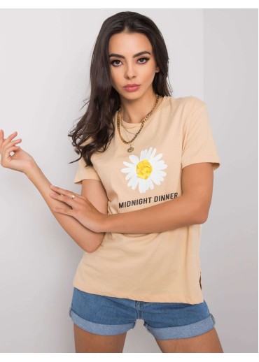Béžovo hnedé bavlnené tričko